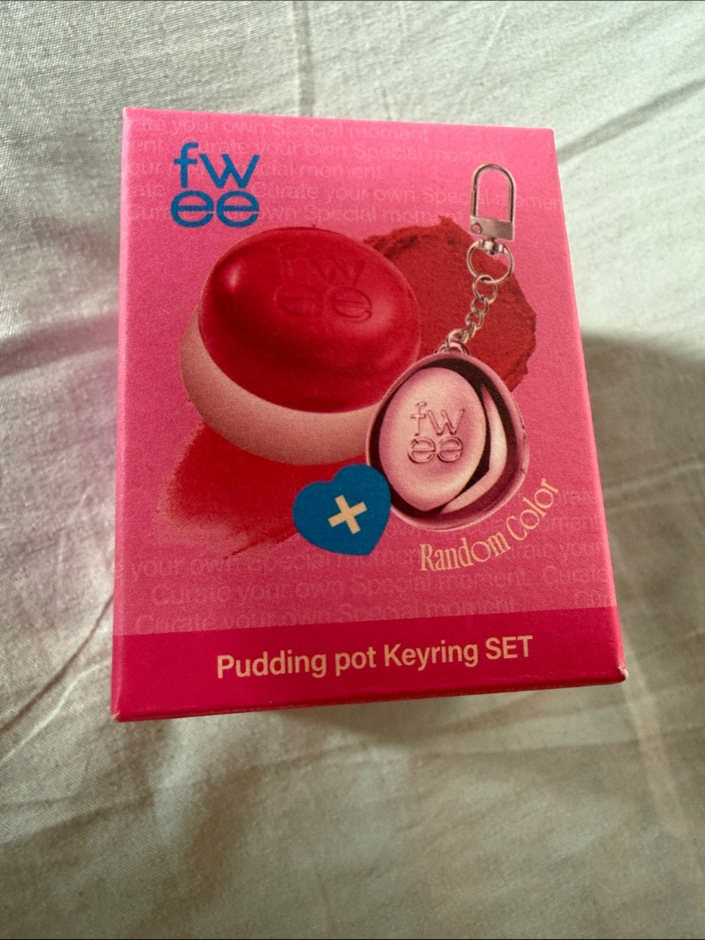 fwee Lip & Cheek Blurry Pudding Pot + Keyring Set New Sealed K-Beauty